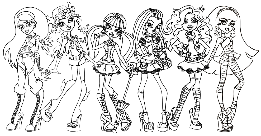 989x518 Monster High Halloween Coloring Pages Monster High Girl Coloring