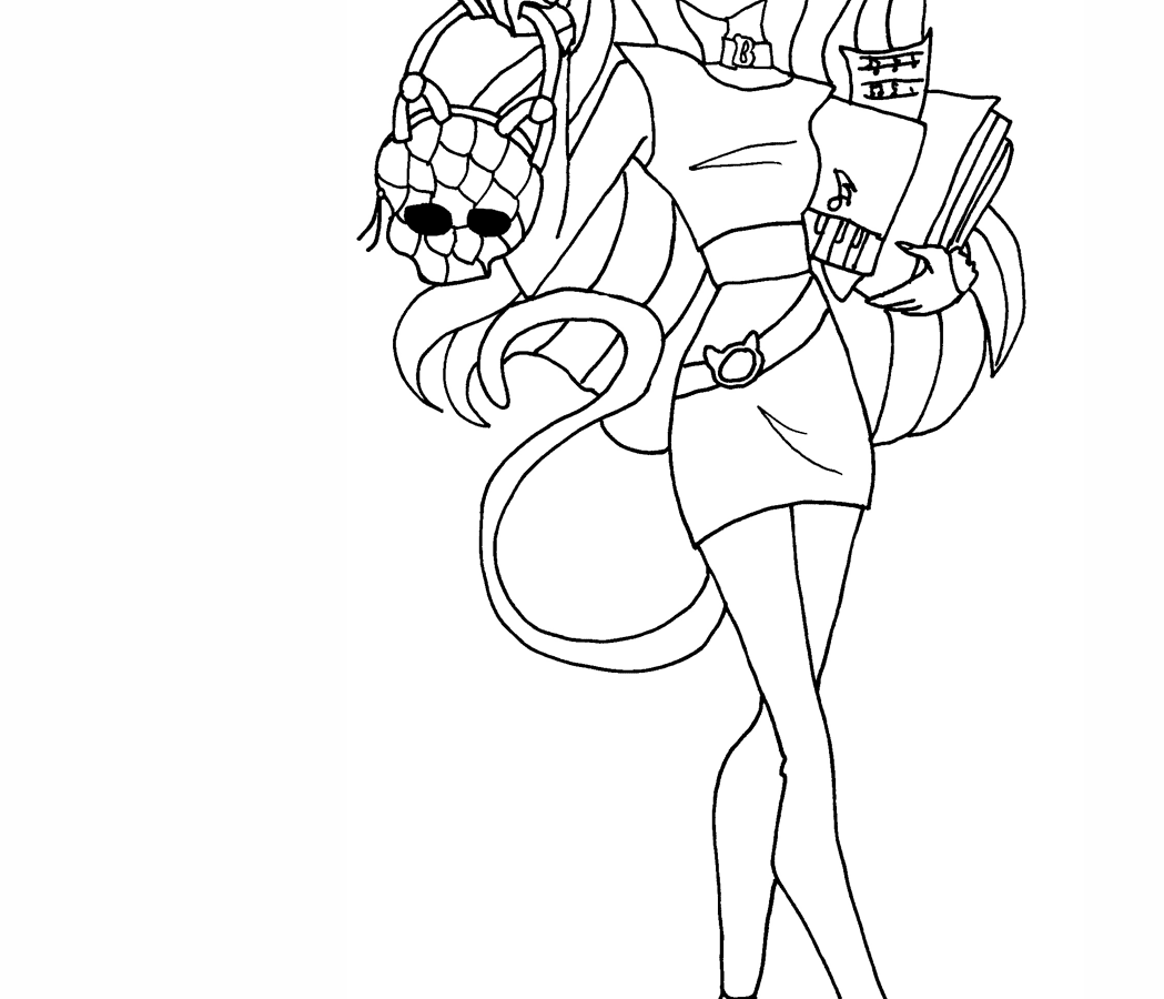 1049x900 Free Printable Monster High Coloring Pages With Catty Noir