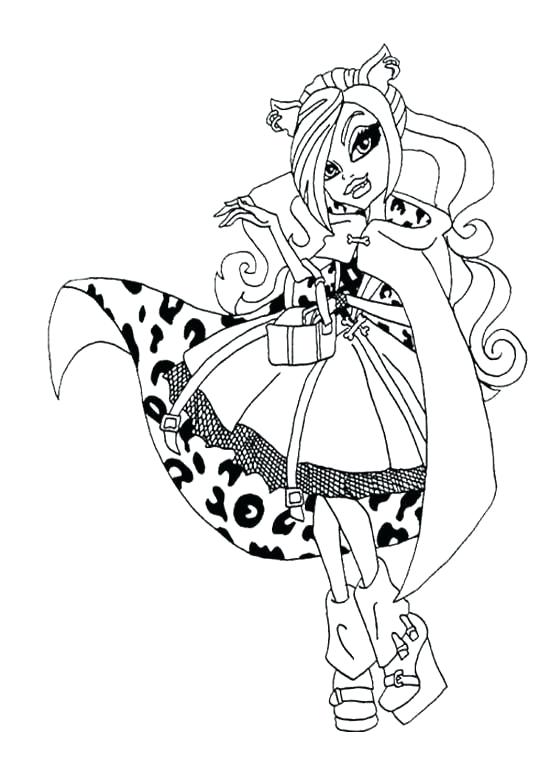 550x765 Monster High Catty Noir Coloring Pages Free Monster High Coloring