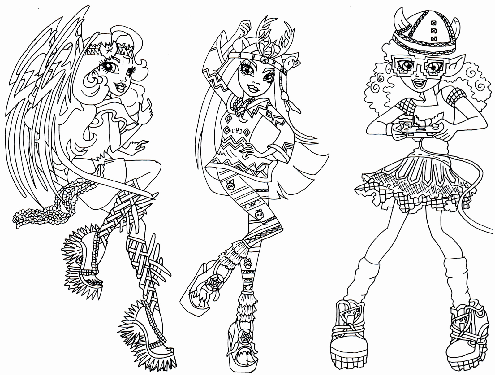 1600x1211 Monster High Cleo De Nile Monster High Catty Noir Coloring Pages