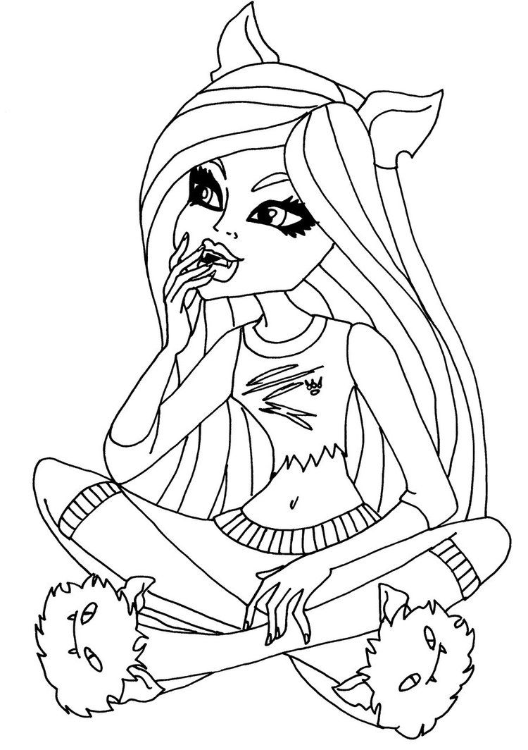 750x1064 Monster High Coloring Pages Catty Noir Google Search With Color