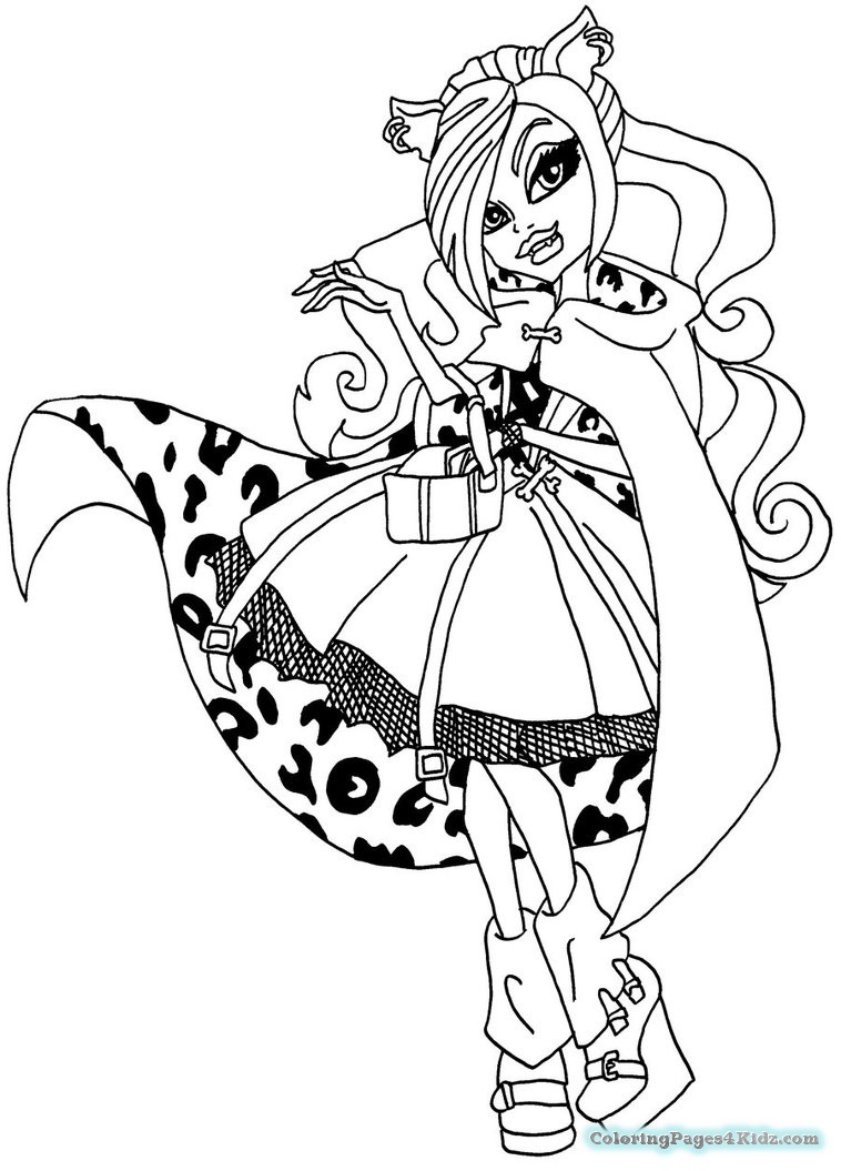 758x1055 Monster High Coloring Pages Clawdeen Wolf Dawn Of The Dance