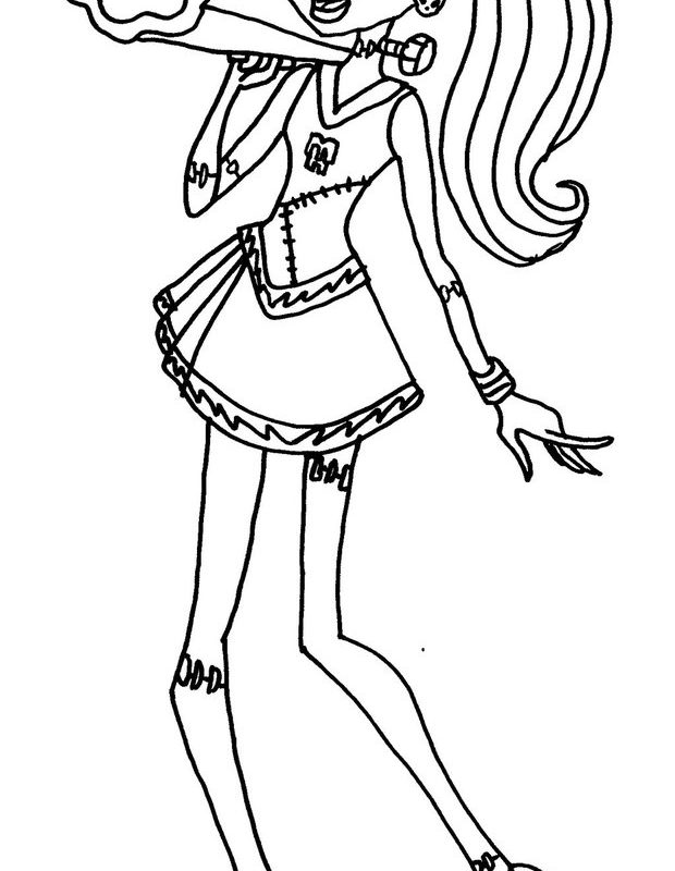 620x800 Frankie Stein Coloring Page Monster High Printable Pages Cartoons