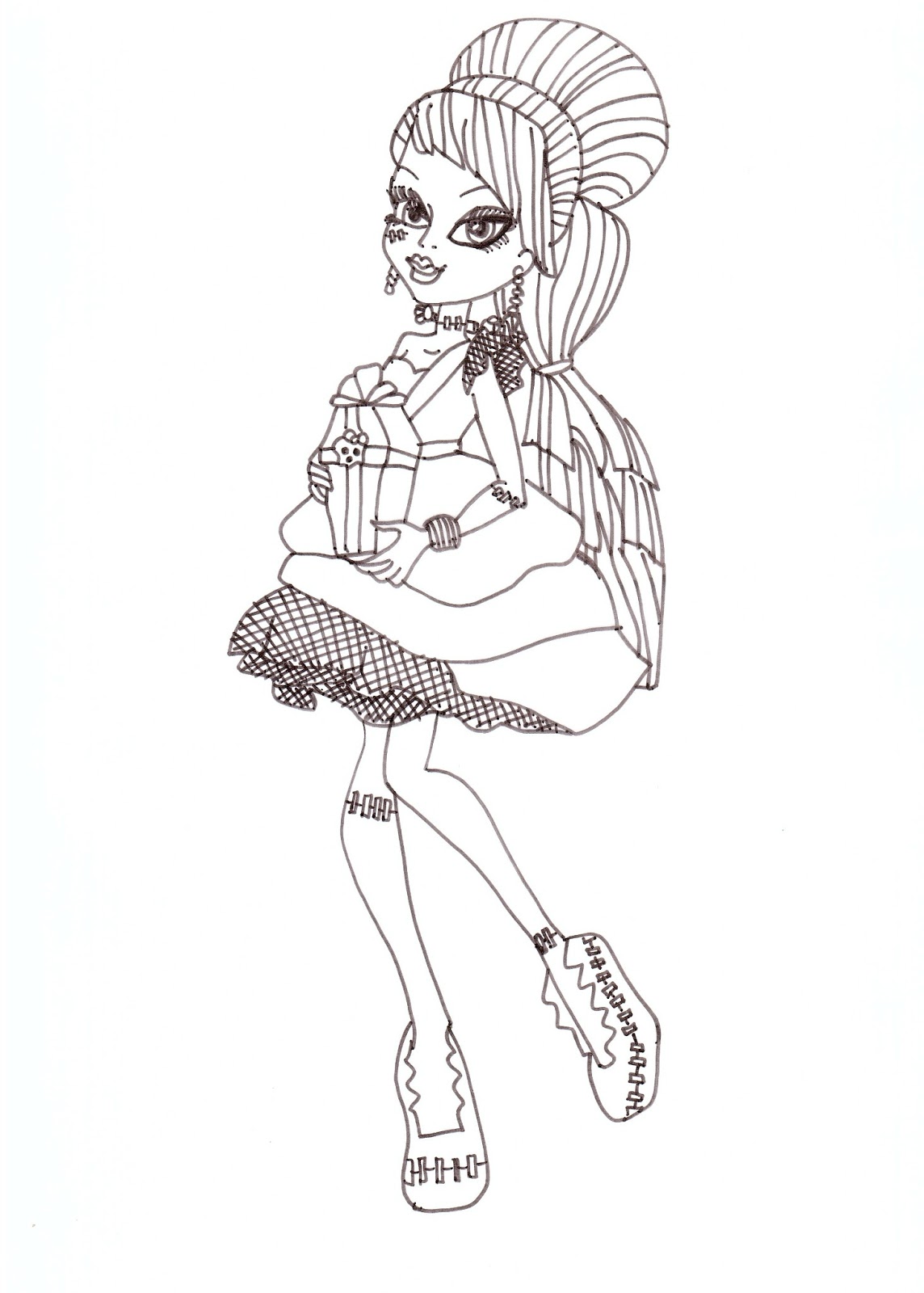 1144x1600 Free Printable Monster High Coloring Pages Frankie Sweet 1600