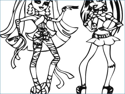 440x330 Cleo De Nile And Frankie Stein Monster High Coloring Page