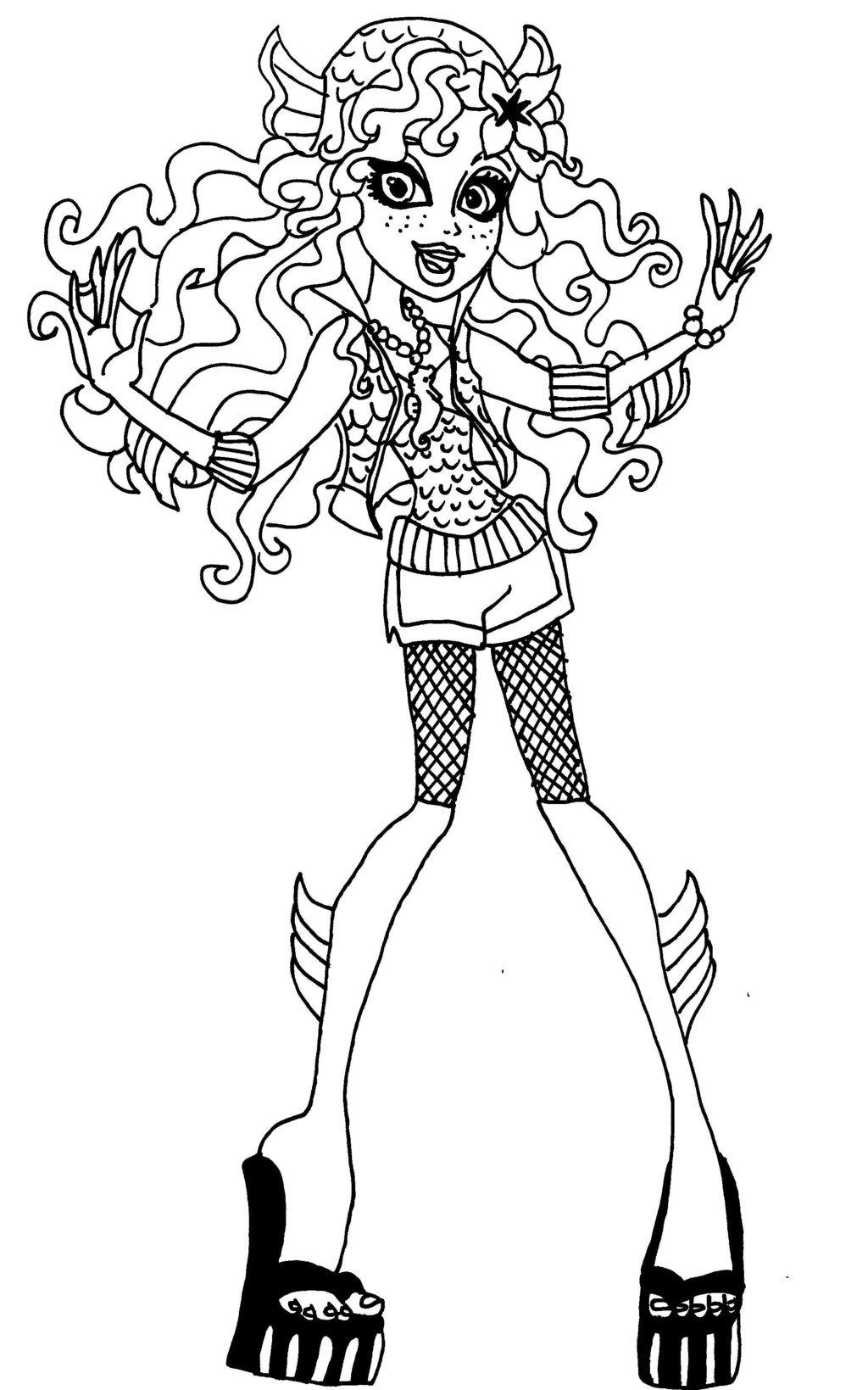 1024x1639 Monster High Lagoona Blue Coloring Page