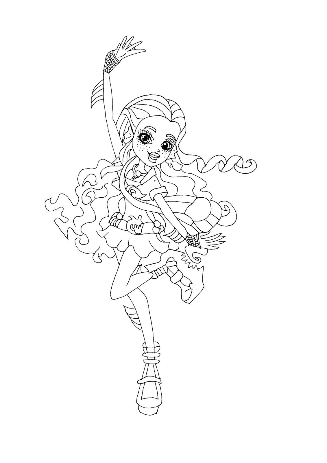 1131x1600 Monster High Lagoona Blue Ghouls Night Out Coloring Page Monster