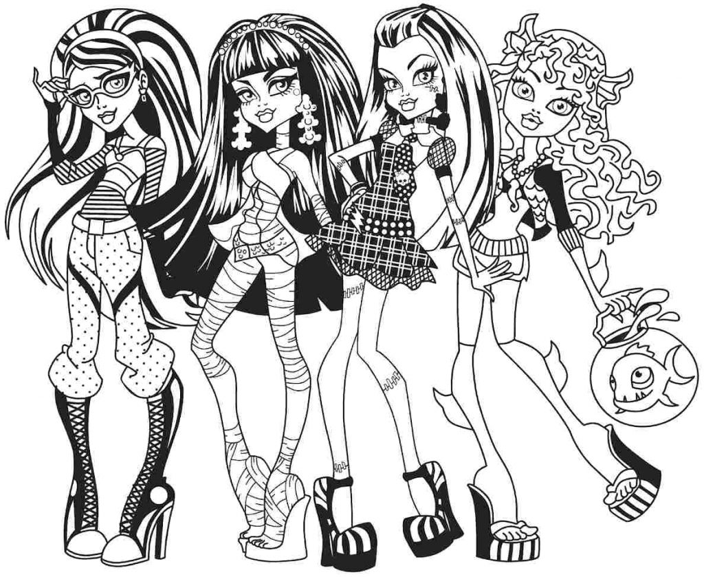 1024x839 Coloring Pages ~ Monster High Coloring Pages Printable Print Full