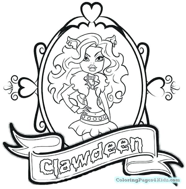 600x609 Monster High Coloring Pages Clawdeen Wolf Monster High Coloring