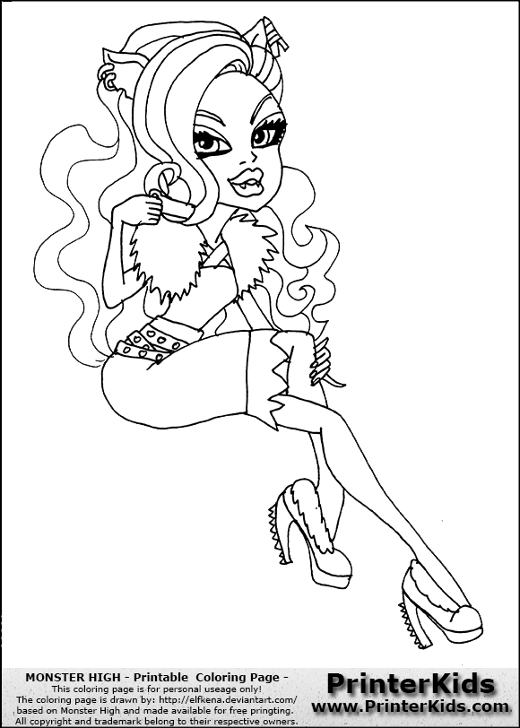 580x812 Monster High Scaris Clawdeen Coloring Pages