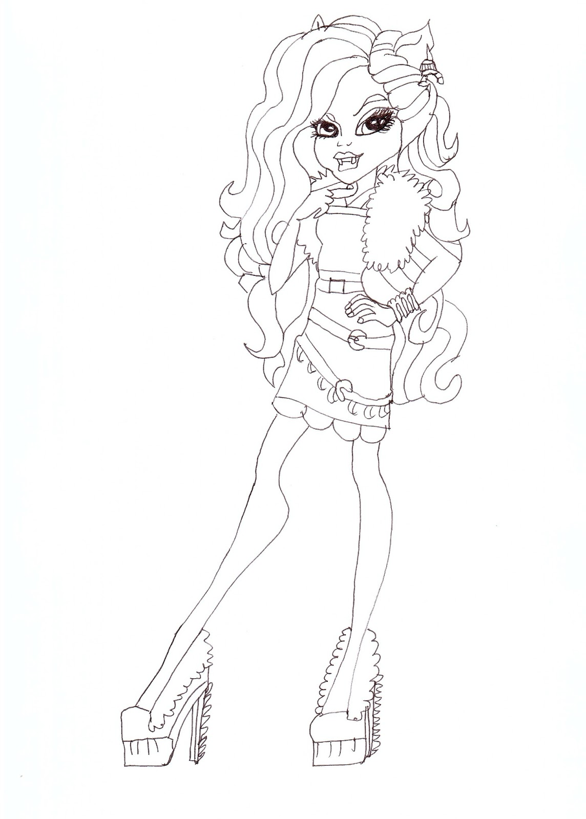 1144x1600 Free Printable Monster High Coloring Pages Clawdeen Scaris