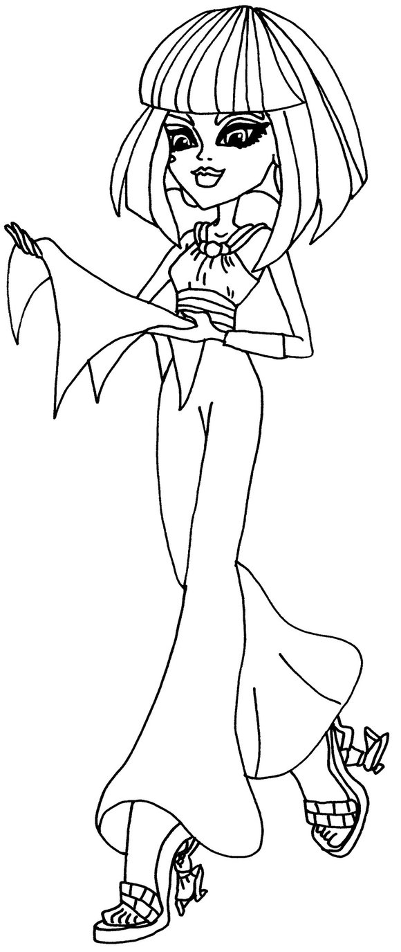 580x1375 Monster High Coloring Pages