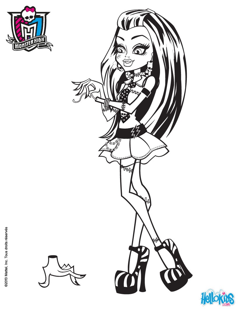 820x1060 Monster High Coloring Pages Frankie Stein
