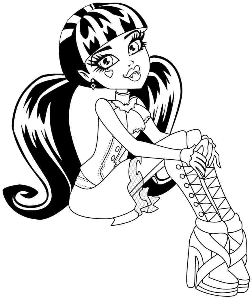 873x1036 Monster High Coloring Pages To Print Draculaura Games Girls