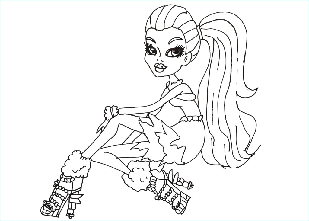 1024x732 Gloom Beach Ghoulia Monster High Coloring Page