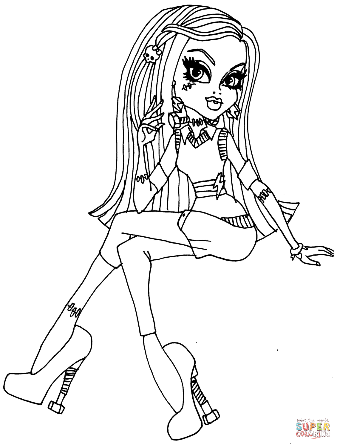 1130x1489 Monster High Frankie Stein Doll Super Coloring 2 Color