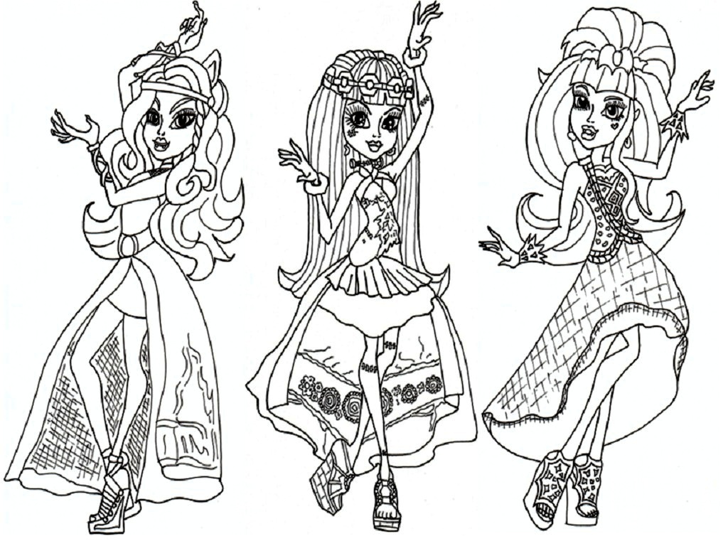 1024x768 Reward Coloring Pages Of Monster High Characte