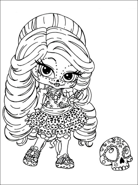 560x750 Skelita Calaveras Monster High Doll Coloring Pages Coloring