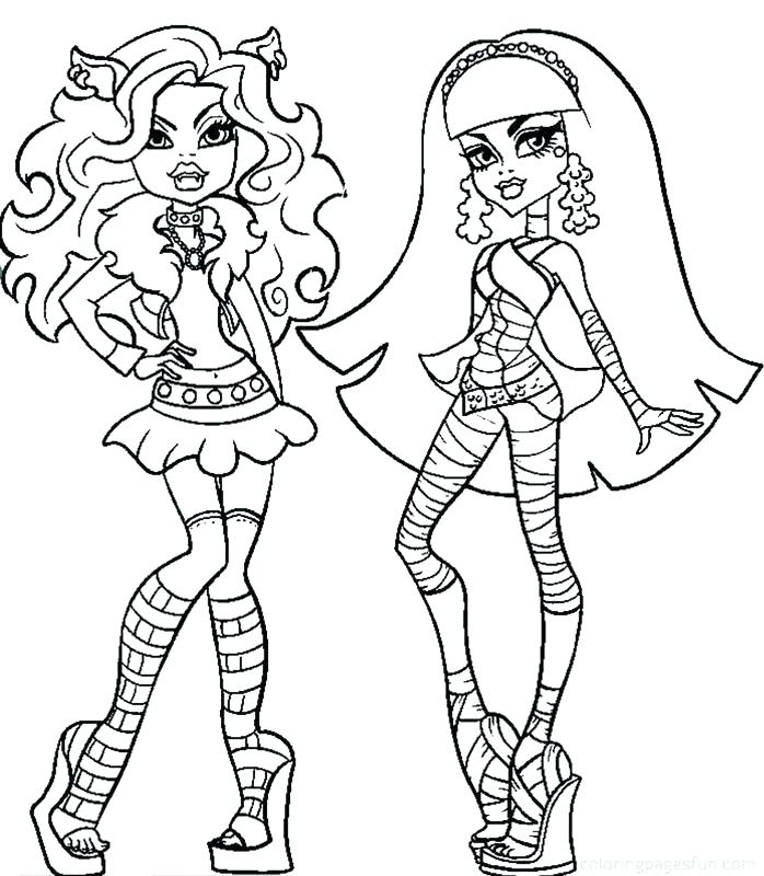 698x800 Coloring Pages Monster High Monster High Dolls Coloring Sheets