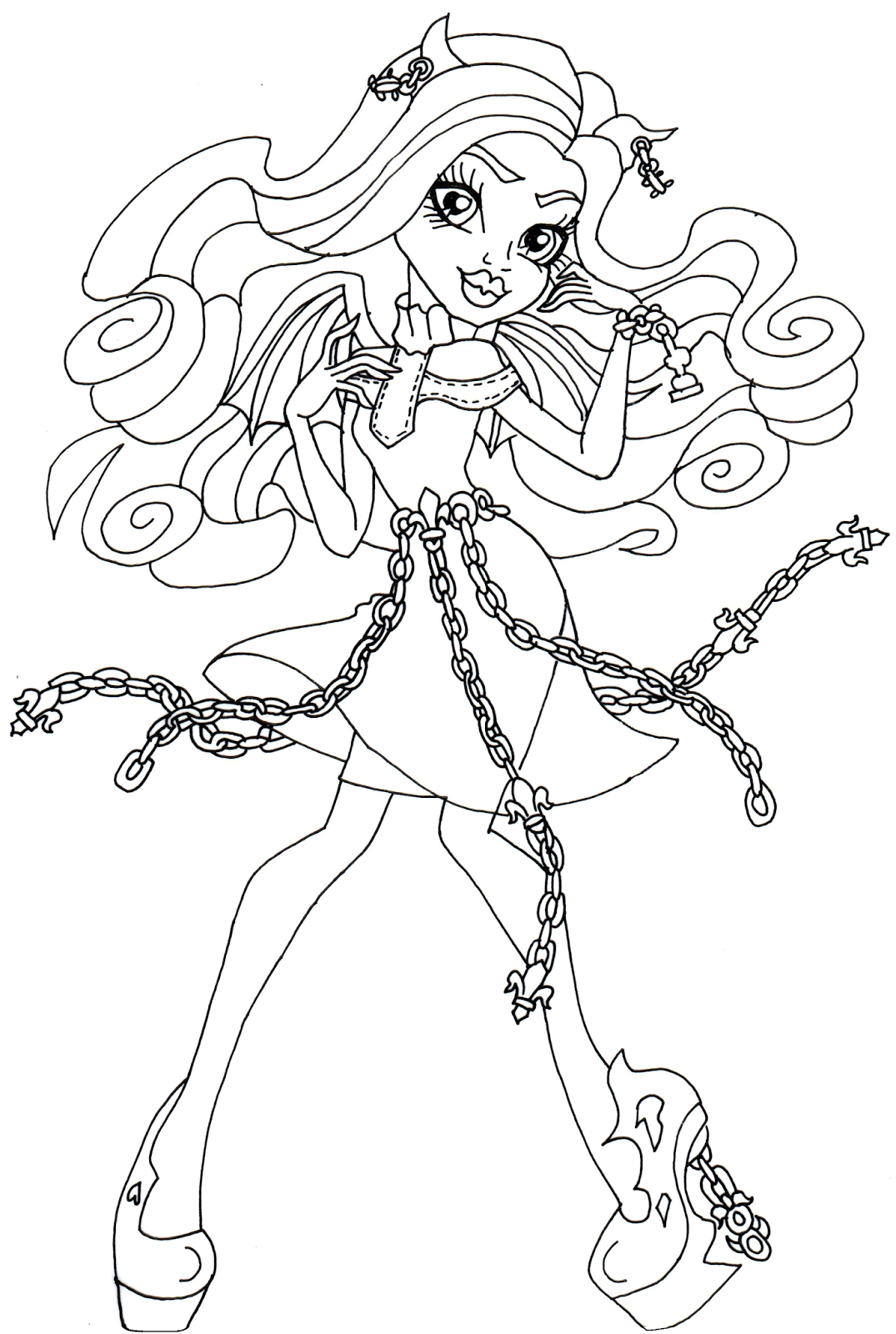 1075x1600 Free Printable Monster High Coloring Pages Rochelle Goyle Haunted