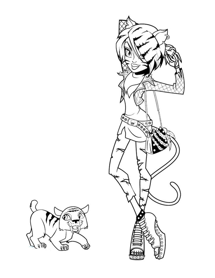 736x951 Monster High Coloring Pages To Print Toralei Stripe Anime Games