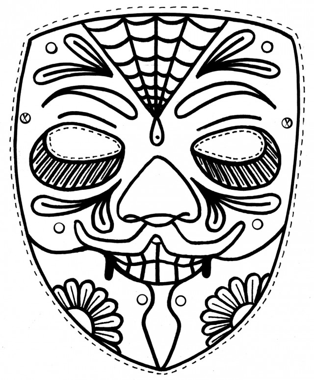 640x773 Free Printable Day Of The Dead Coloring Pages