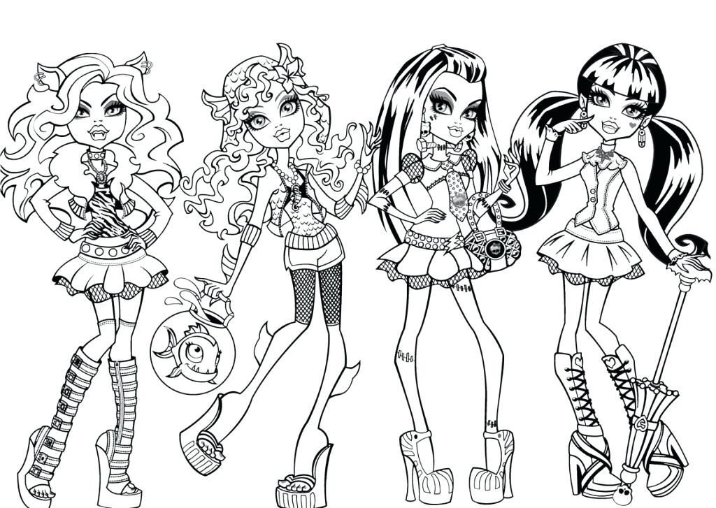 1024x727 Monster High Halloween Colouring Pages