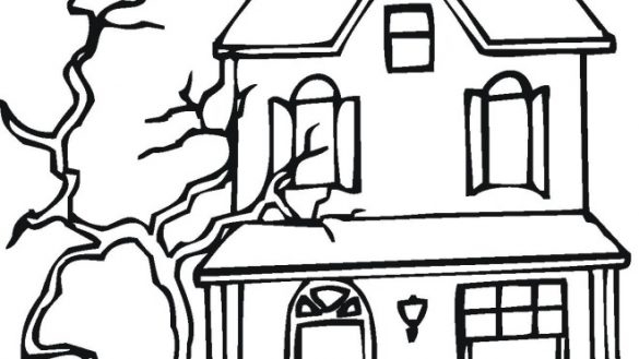 585x329 Willpower Monster House Coloring Pages Haunted With Sound Of Crow