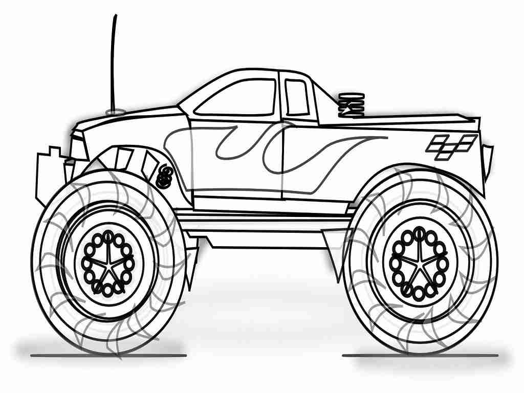 1024x768 Monster Jam Coloring Pages To Print Grave Digger Truck Womanmate