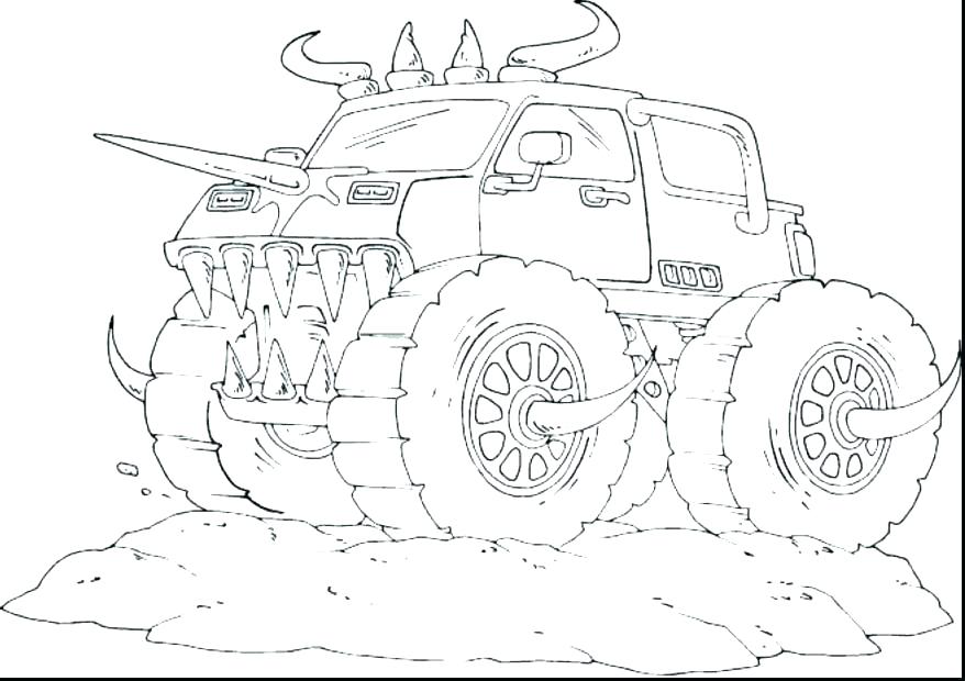 878x620 Monster Truck Coloring Page Cool Truck Coloring Pages Monster Jam