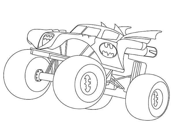 600x463 Batman Monster Truck Coloring Page Kids Play Color Coloring