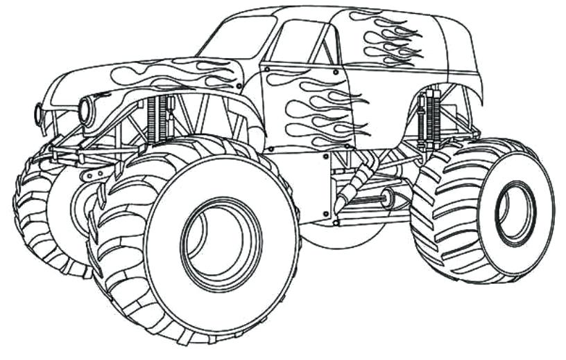 816x520 Drawing Monster Truck Coloring Pages With Kids Monster Trucks