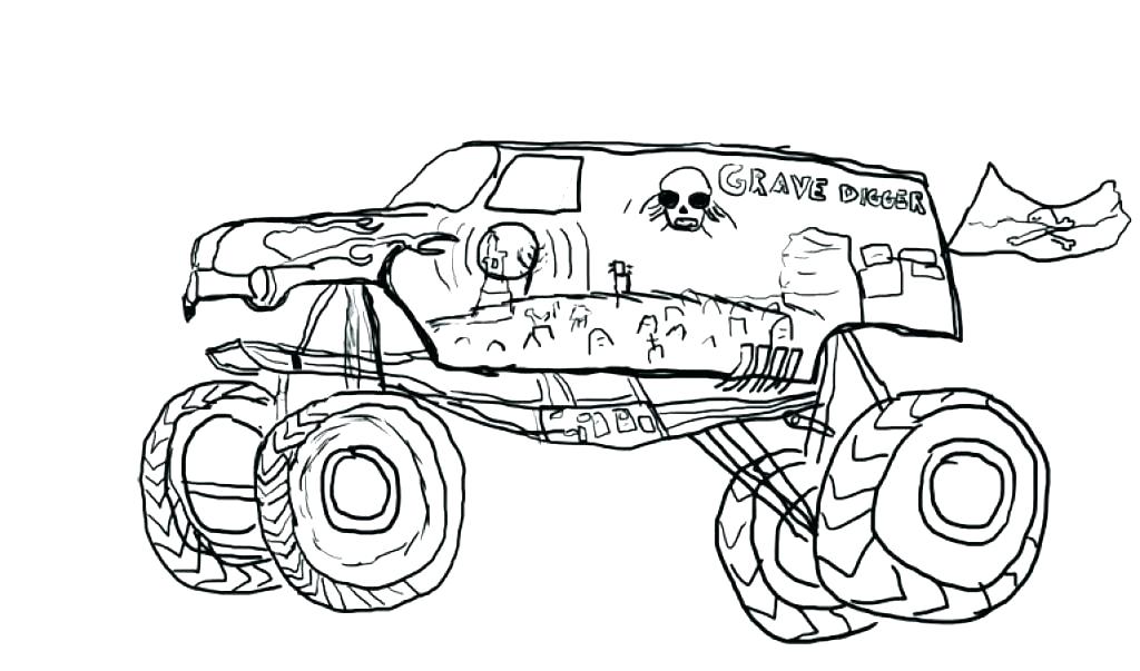 1024x603 Monster Truck Coloring Pages Plus Easy Monster Truck Monster Truck