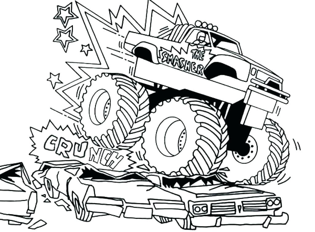1024x754 Monster Trucks Coloring Pages Avenger Monster Truck Coloring Pages