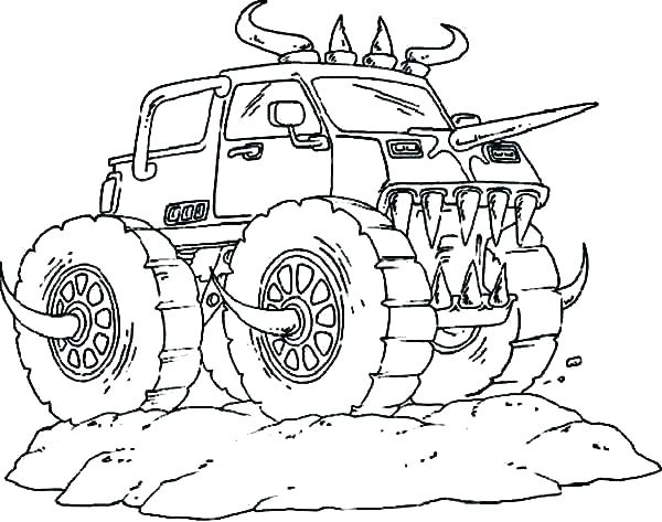 600x473 Monster Truck Coloring Page