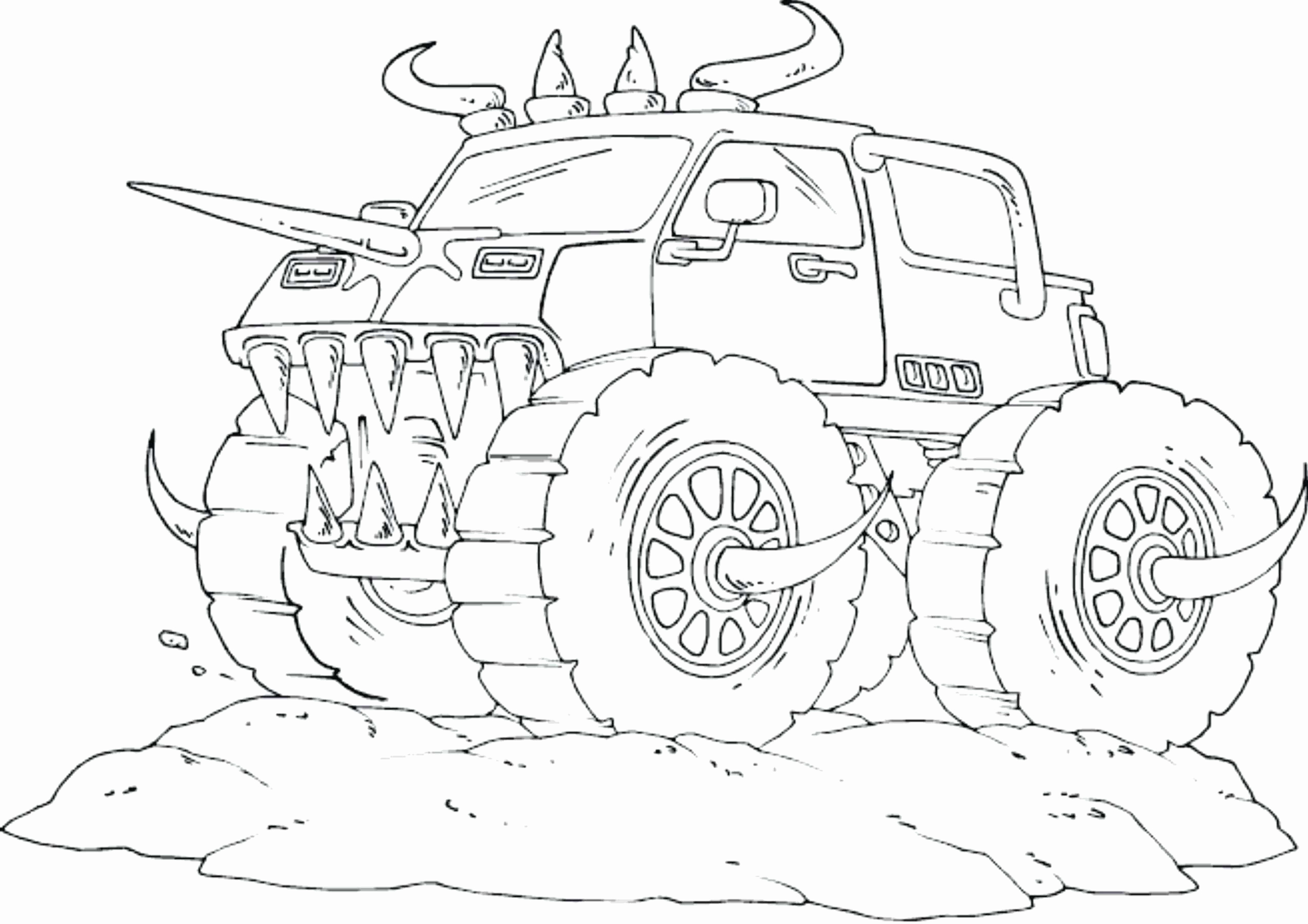 2551x1803 Coloring Monster Truck Coloring Page Monster Mutt Coloring Pages