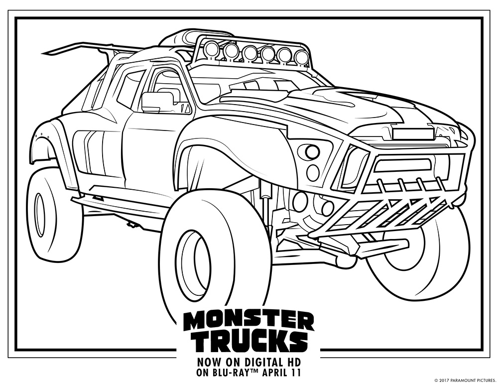 1000x773 Monster Trucks Printable Coloring Pages All For The Boys