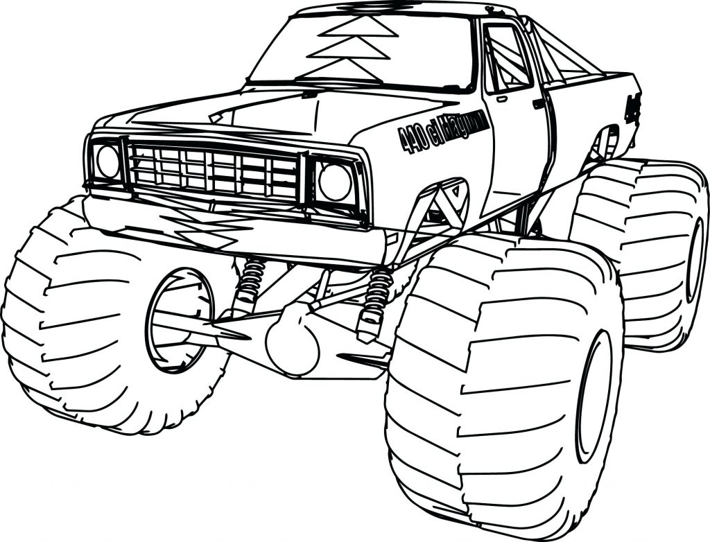 1024x782 Coloring Pages ~ Monster Truck Coloring Page Blue Thunder Pages