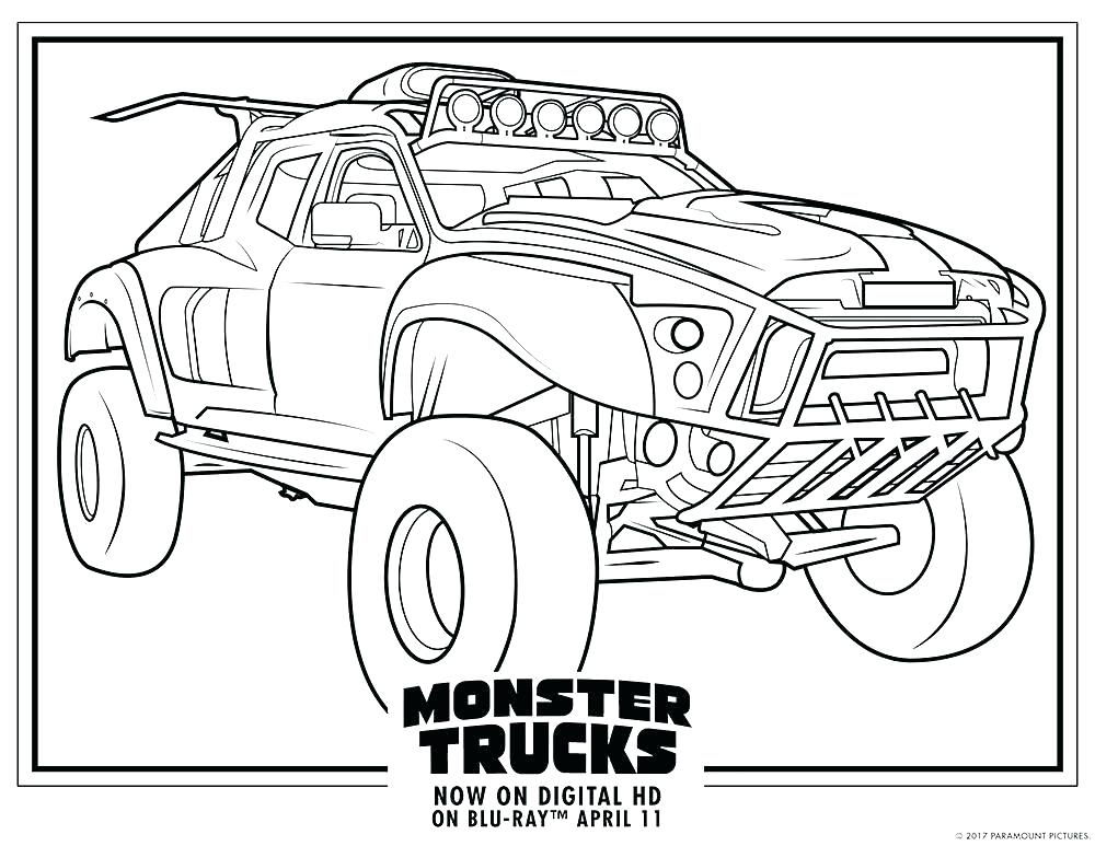 1000x773 Monster Truck Coloring Pages Plus Easy Monster Truck Coloring