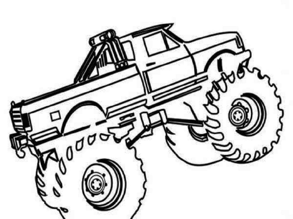 1024x768 Coloring Pictures Monster Truck Print Color Pages Printable