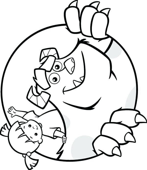 600x691 Coloring Page Monsters Inc Boo Coloring Pages Coloring Page Home