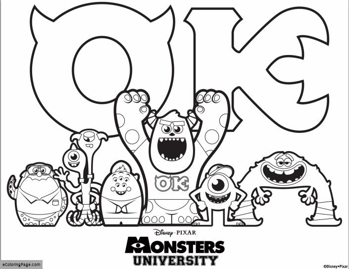 705x543 Monsters Inc University Coloring Pages