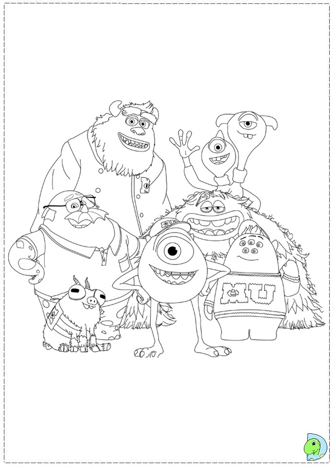 691x960 Monsters University Characters Coloring Pages