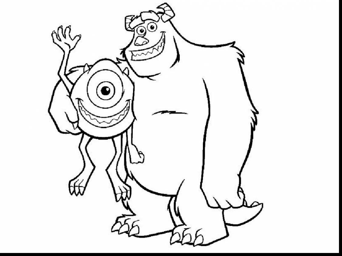 1126x844 Astonishing Monsters Inc Coloring Pages With Monster Inside