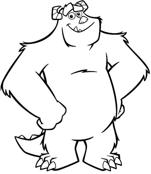 520x599 Disney Monster Inc Coloring Pages Teachingullentine Boardect
