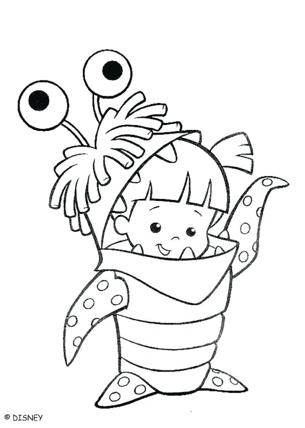 607x850 Boo Monster Coloring Pages Monsters University Murs