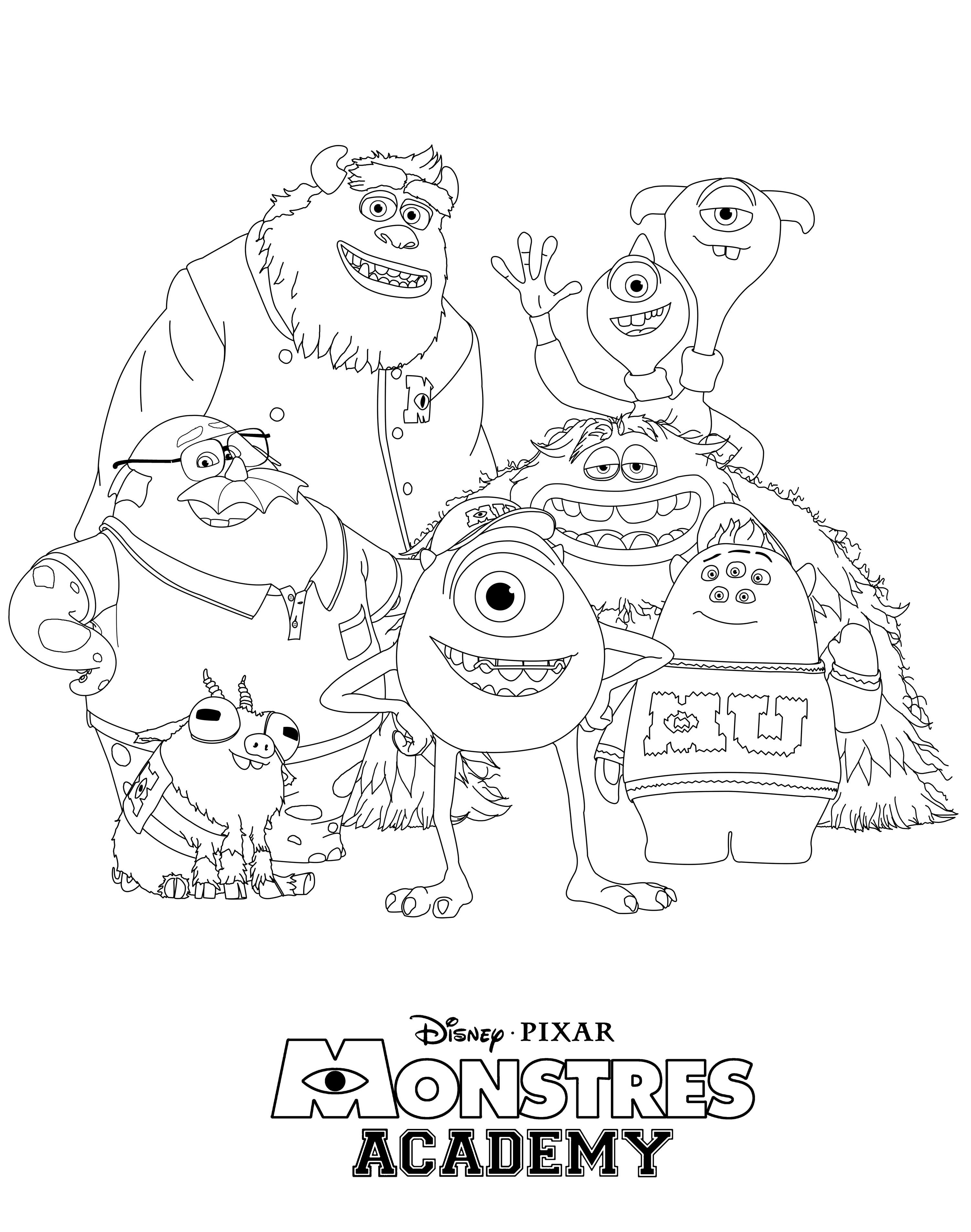 3004x3812 Coloring Pages Of U New Monsters University Auto