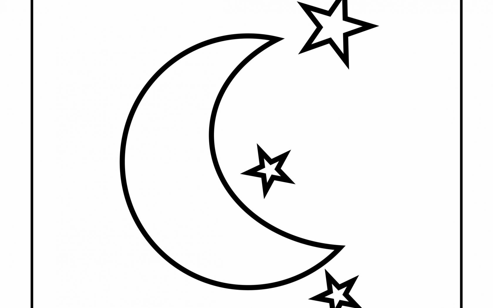 1680x1050 Coloring Page Moon Stars