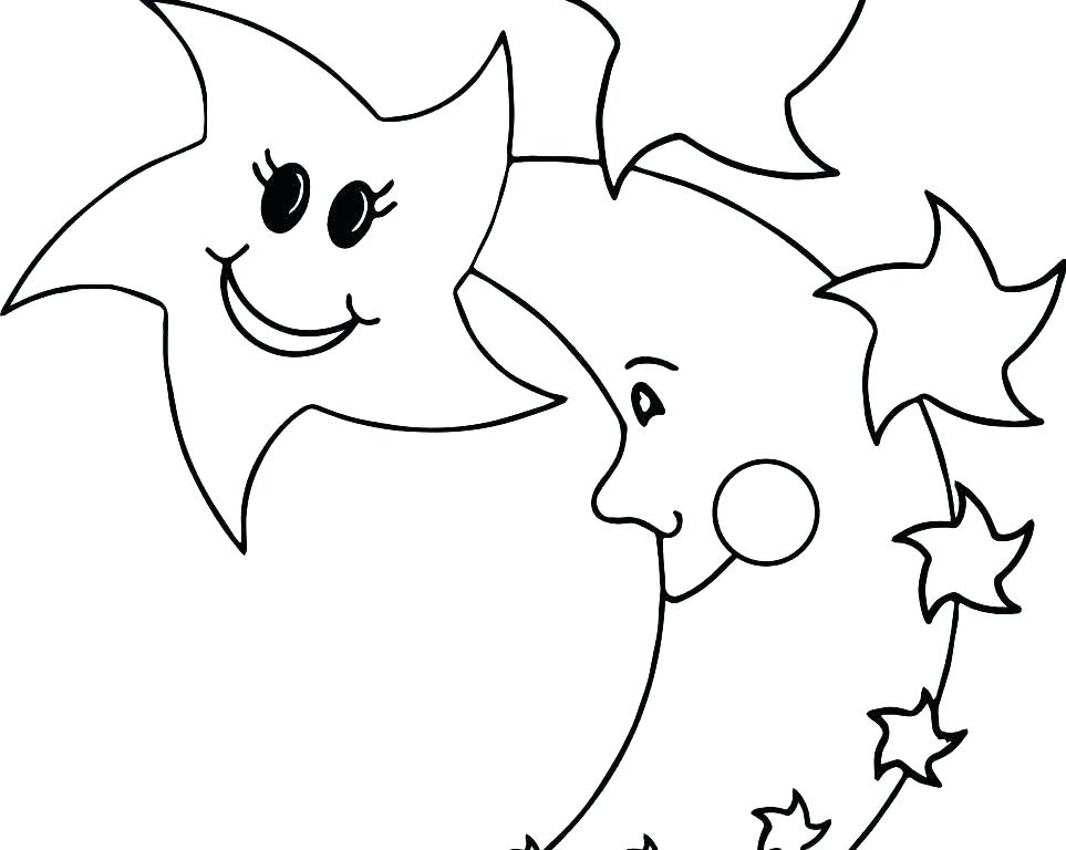 963x768 Coloring Pages For Kids Printable Moon And Stars Coloring Pages