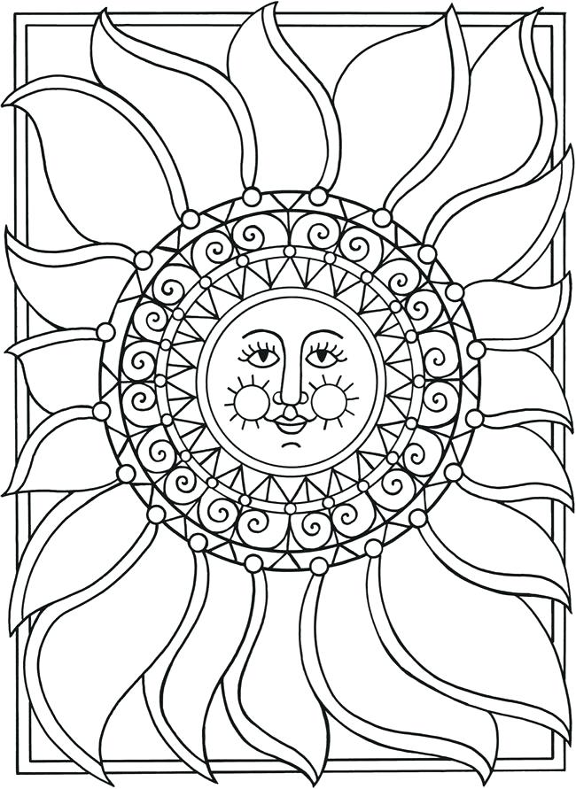 650x891 Sun And Moon Coloring Pages Spark Sun Moon Stars Coloring Page All